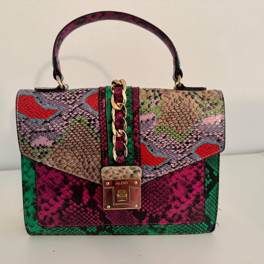 Aldo Multicolor Snake Print Women's Bag
